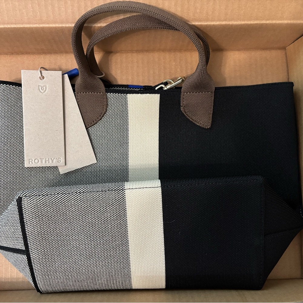 Rothy's Black and White Modern Tote Bag - BRAND NEW w/ tags